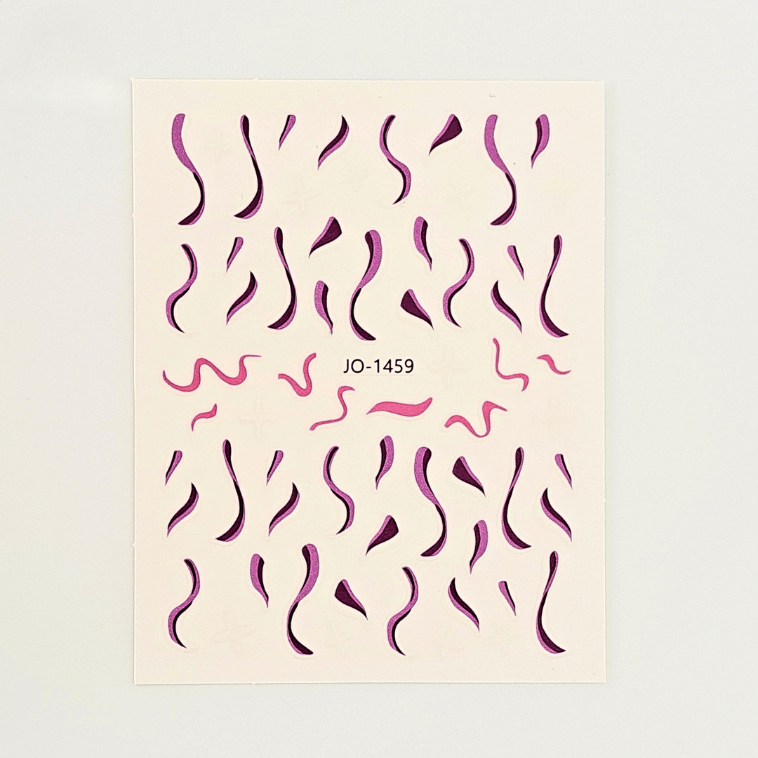 Pink, purple and black nail art stickers