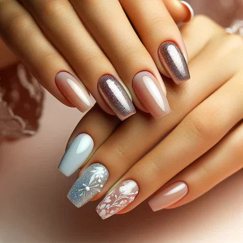 Gel Nails on a woman's hand positioned in a pose