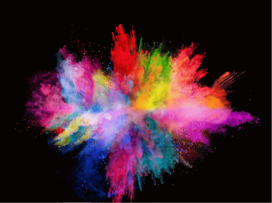 Colour explosion signifying gel nail polish