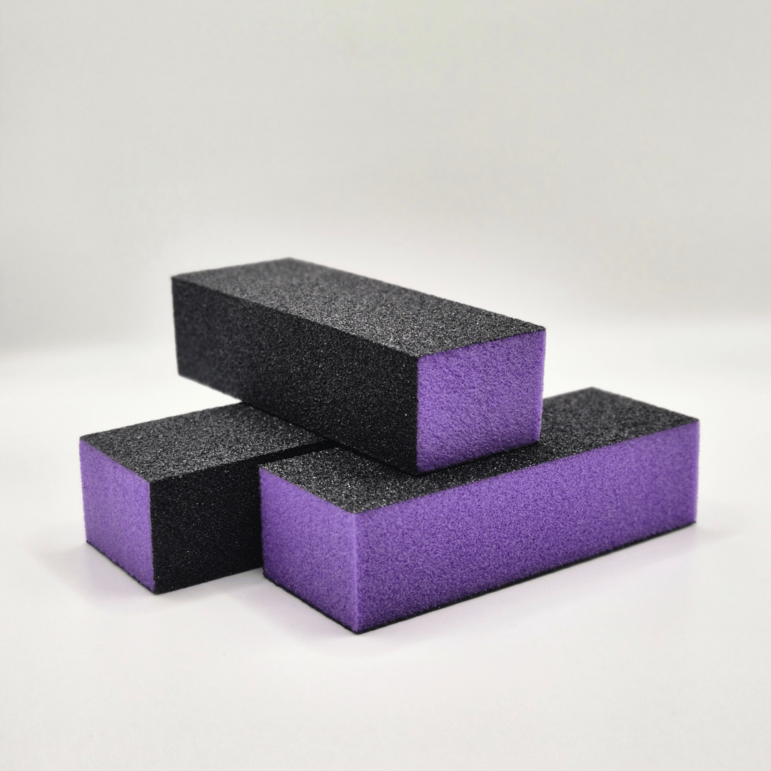 Purple buffer block in a 3 pack