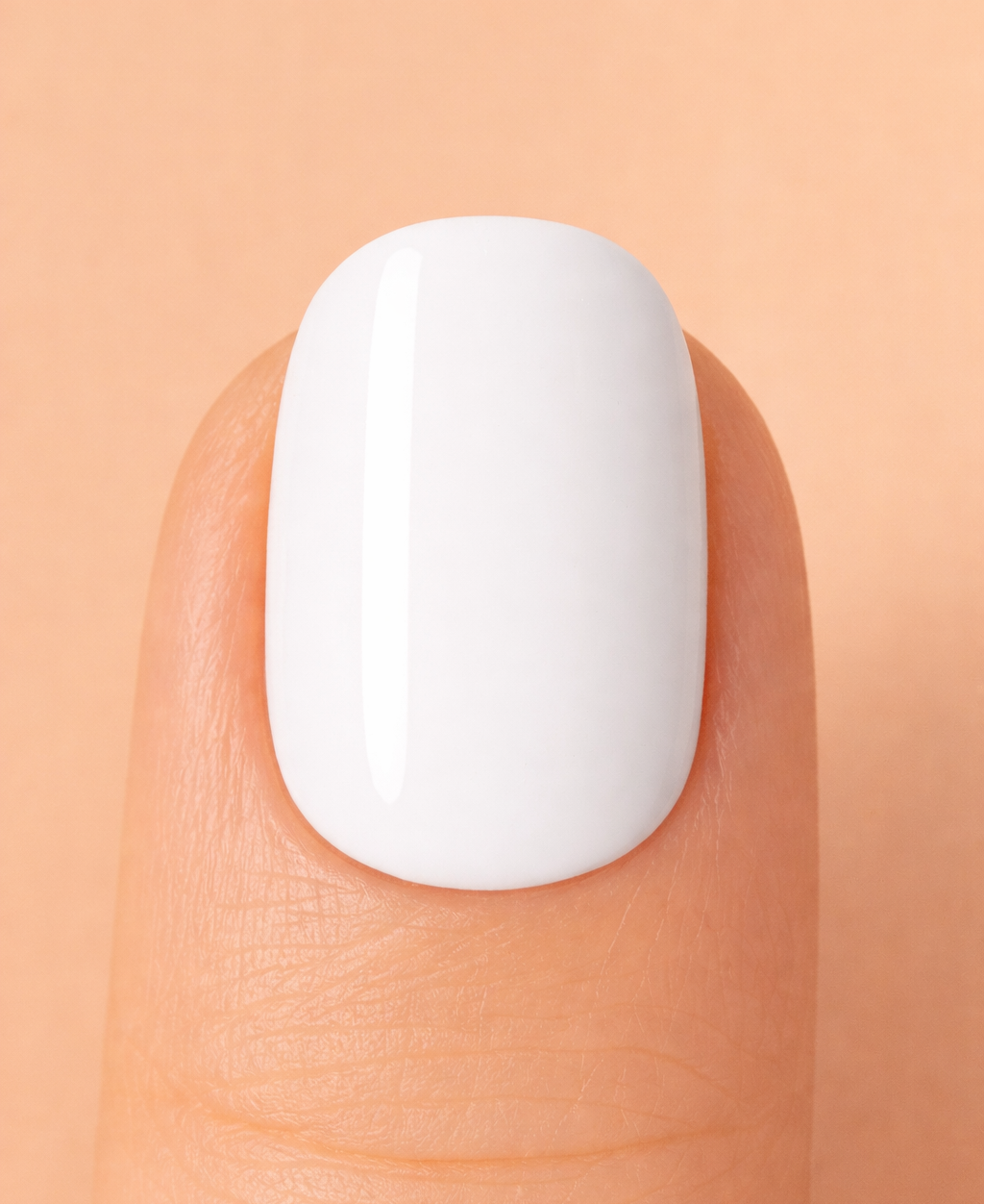 White Nail on Beige Background