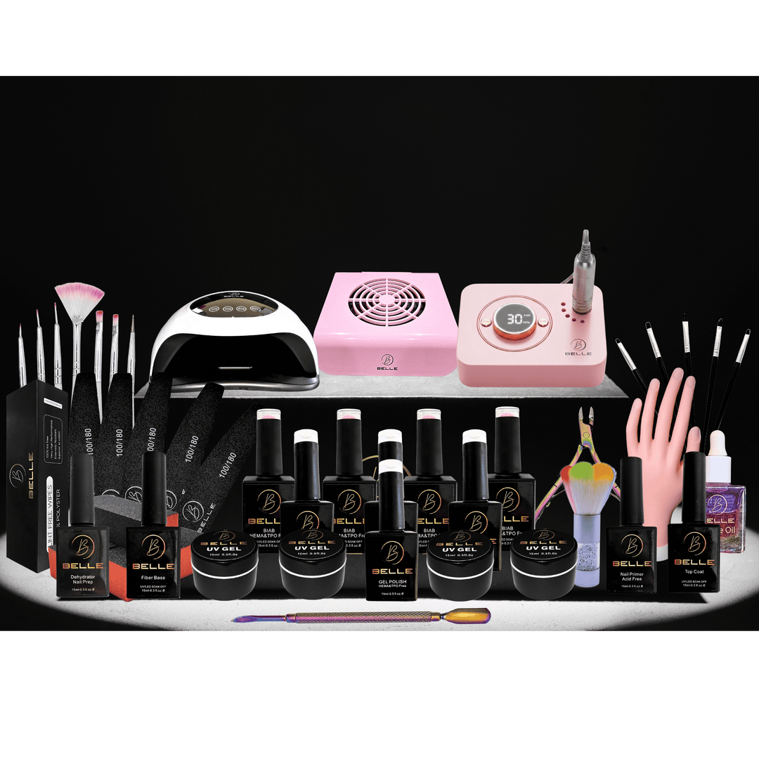 Complete Nail Tech Starter Kit with Lamp Drill and HEMA Free Polish