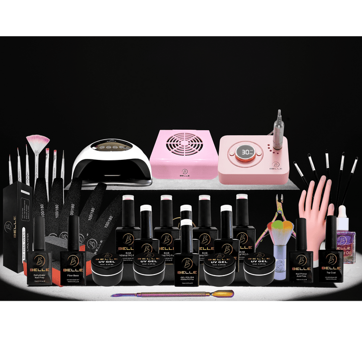 Complete Nail Tech Starter Kit with Lamp Drill and HEMA Free Polish