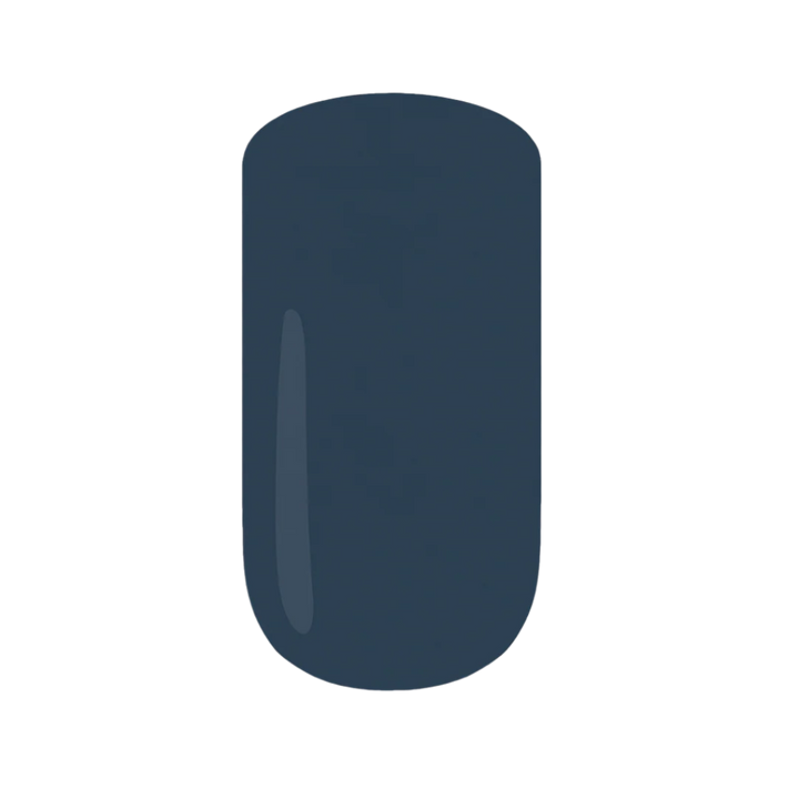 Navy blue gel nail polish swatch on a white background